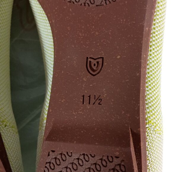 Rothy's Chartreuse Women 11.5 Ballet Flats Lime Green Bow Round Toe Knit - Picture 7 of 8